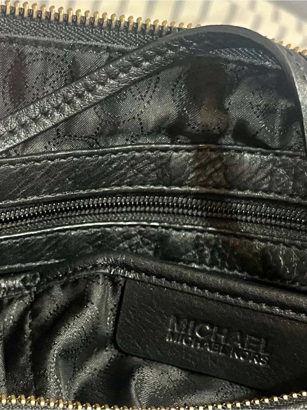 Michael Kors Black Pebbled Leather Hobo with Gold-Tone Tassel Charm